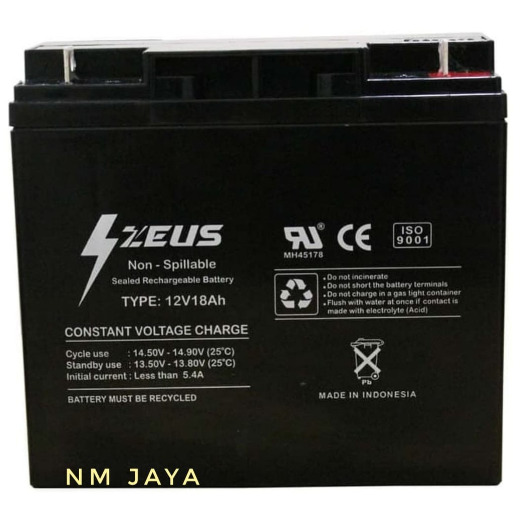 Aki UPS 12V 18Ah 12 v 18 ah Zeus