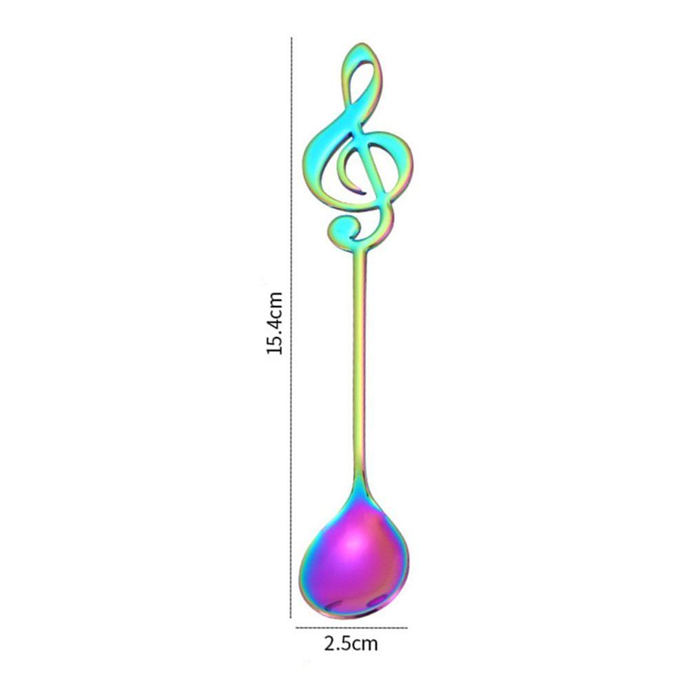 Quinton Sendok Teh Tahan Karat Multi-Warna Opsional Cermin Dipoles Stainless Steel Alat Dapur Kopi Pengaduk Simbol Musik Dessert Spoon