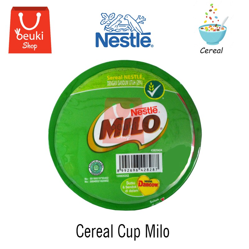 

Nestle Sereal Cup Milo Dengan Gandum Utuh Lengkap Plus Dancow - 32gr
