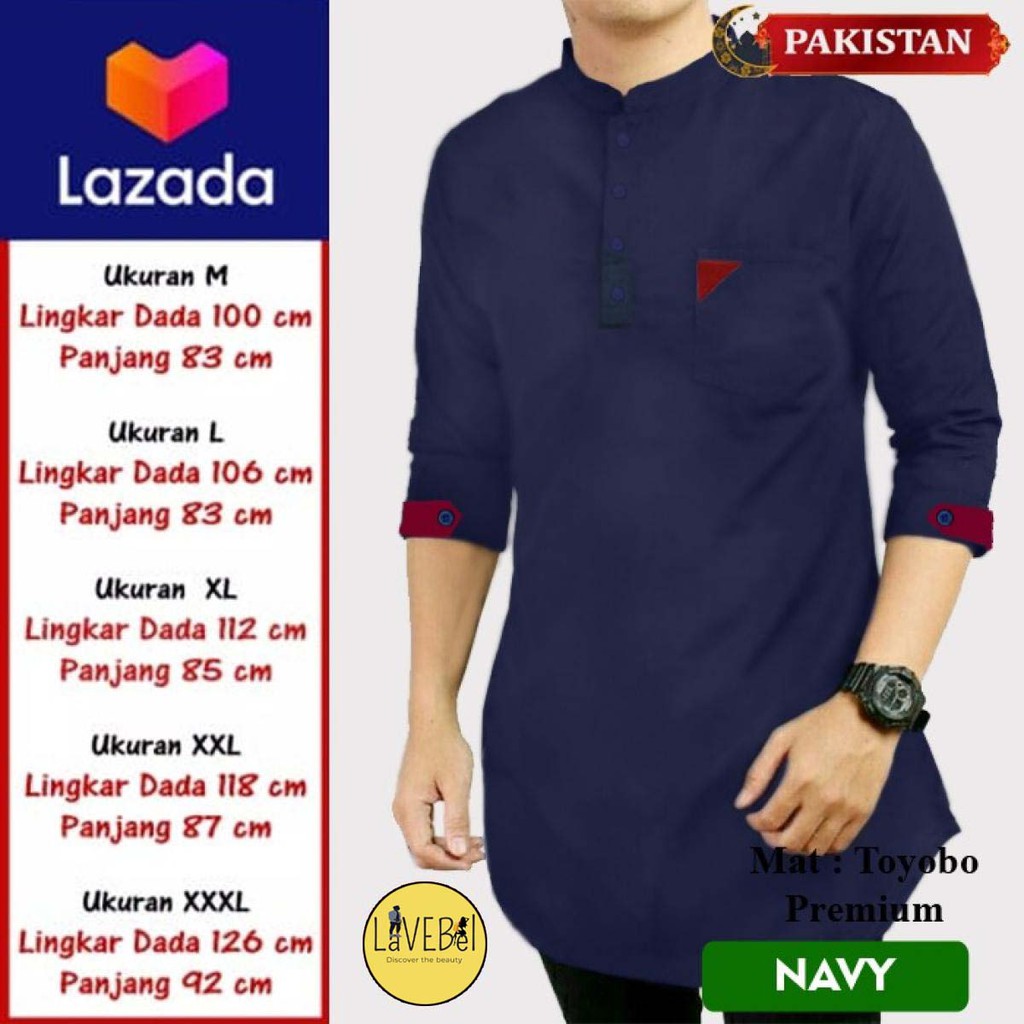 LVB Baju Koko Kurta PAKISTAN TOYOBO/TERBARU/Qurta/Koko Lengan 3/4/Baju Muslimin Jumbo/Kemeja/23450