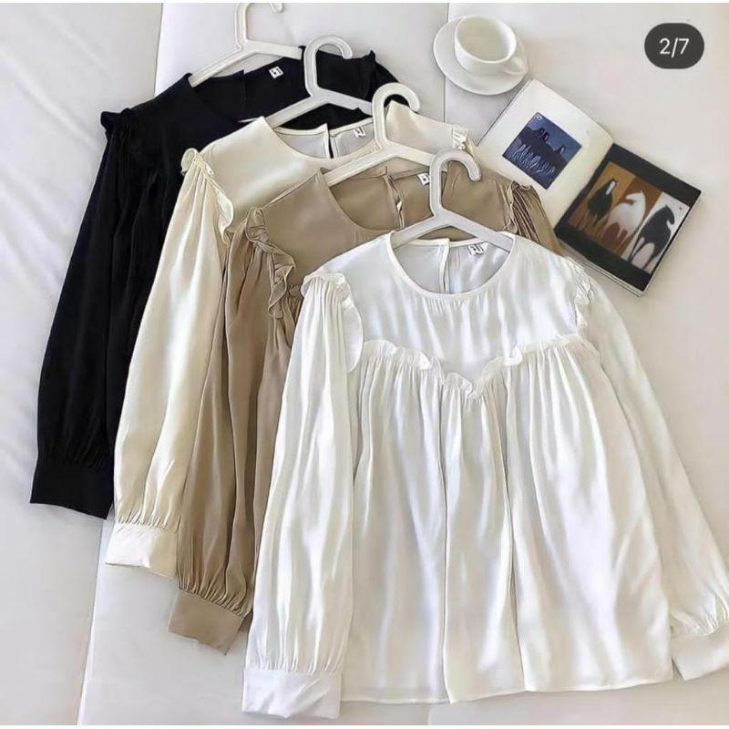 Blouse Katun Blouse Putih Blouse Korea Daily Oufit Baju Lebaran Baju Murah Jogja