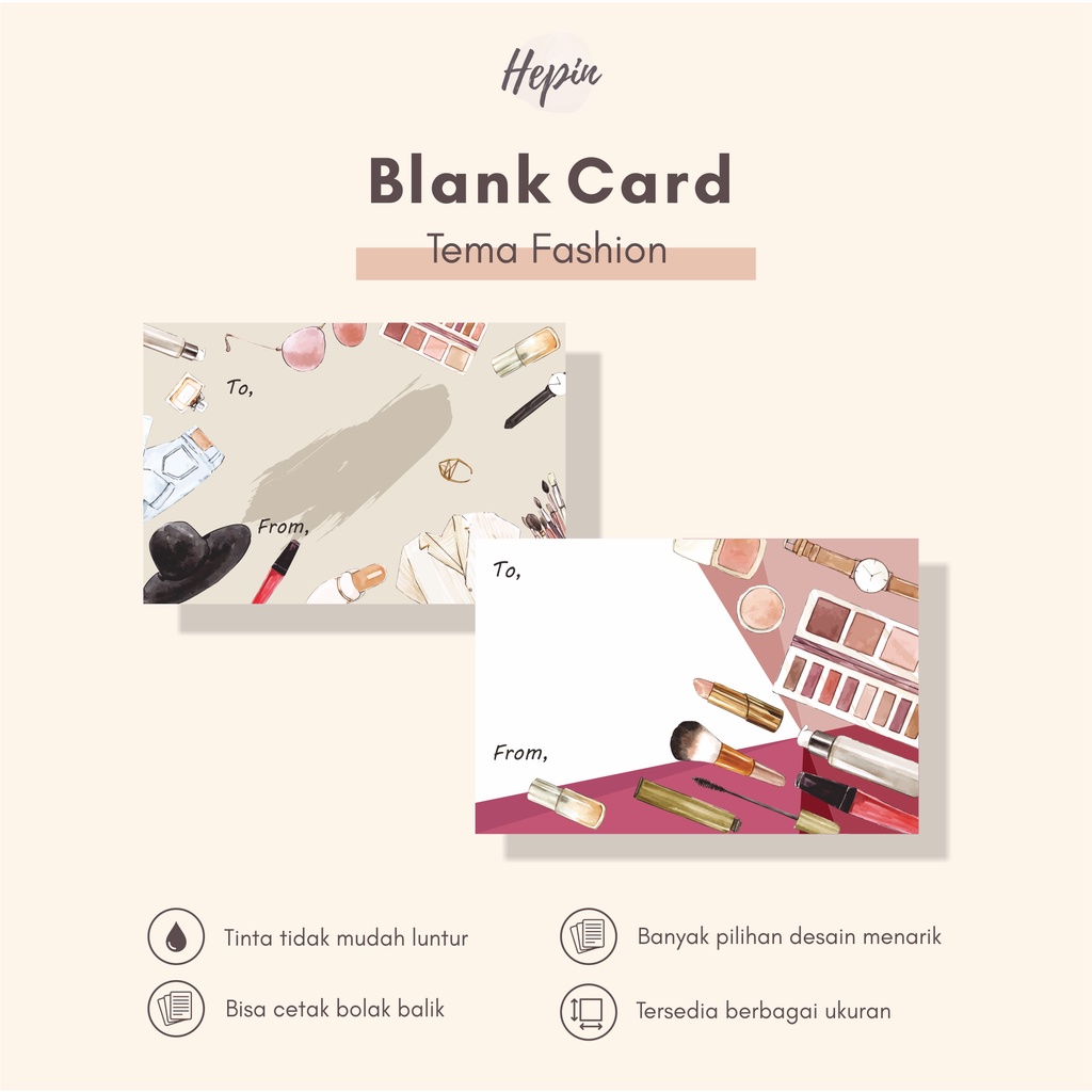 

blank card/kartu polos tema FASHION/murah