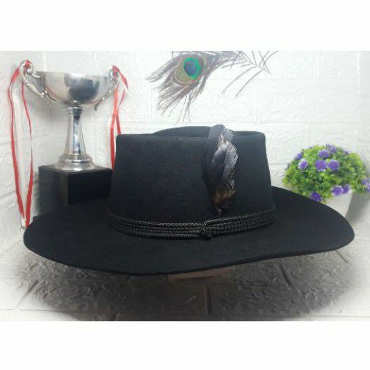 cod topi laken asli topi laken bulat porkpie topi laken bulat pria wanita