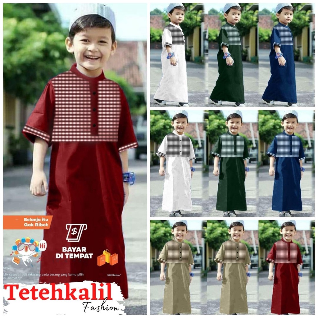 Jubah Latif by Rainan ORI Usia 0 bulan Sampai 12 Tahun Gamis Anak Laki Laki Lengan Pendek Terlaris Koko Bayi Jubah Bayi Aqiqah