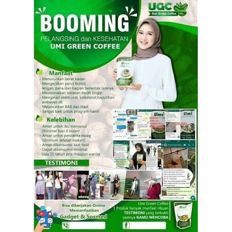 UGC/UMI GREEN COFFEE ORIGINAL 100% 250gr/COFFE DIET/PELANGSING/PROMIL/PENYEHAT TUBUH
