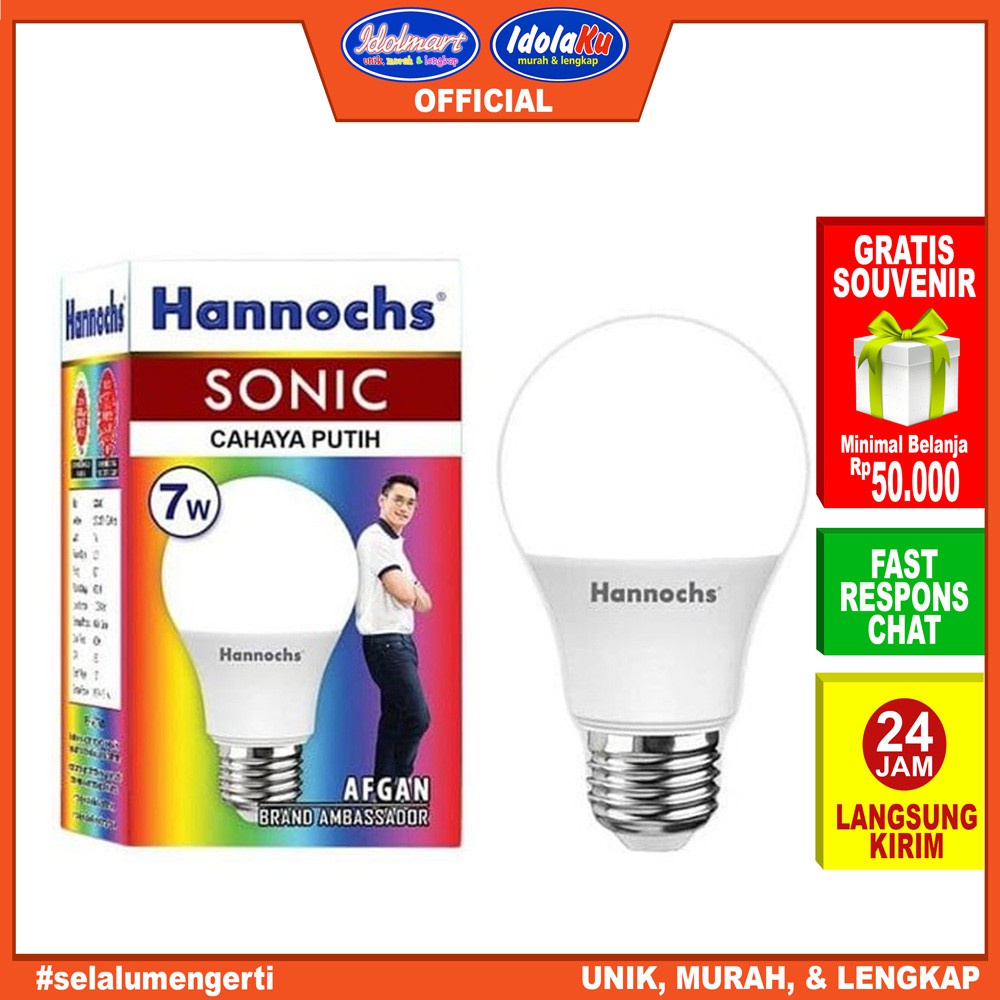 IDOLAKU Lampu Hannoch LED Sonic 7 Watt - Cahaya Putih