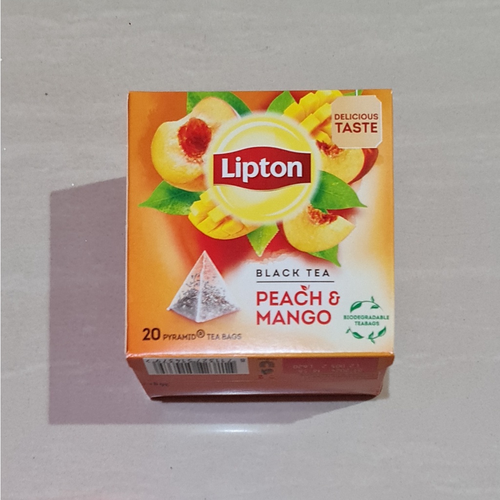 Lipton Black Tea Peach &amp; Mango Pyramid Tea Bags 20 x 1.5 Gram