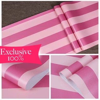 Wallpaper Sticker Dinding  Grosir Murah garis  garis  pink 