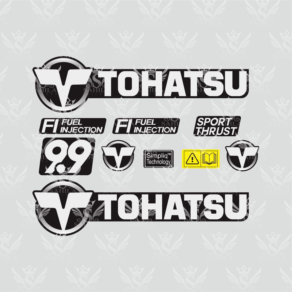 STIKER STICKER MESIN TEMPEL TOHATSU 9.9 DECALS OUTBOARD TOHATSU 9.9