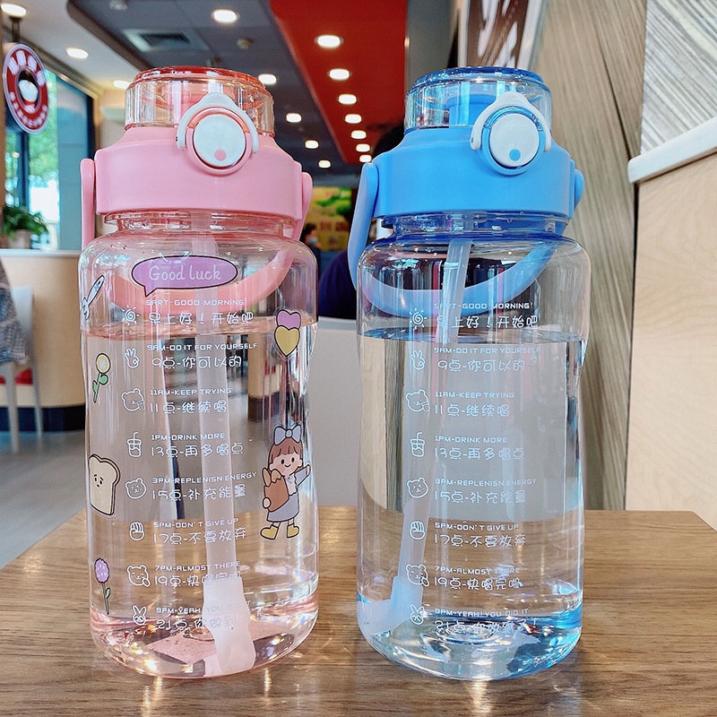 Reseller Welcome – Bo5244 Botol Minum Sedota 1500 ML & 2000 ML / Botol Minum Cute 1,5 L & 2 L + Stiker / Botol Minum Stiker Lucu & Unik-3