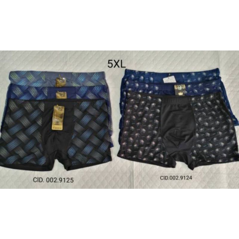 Celana dalam pria boxer karet tipis isi 3pcs / boxer orang gendut street halus  / celana dalam segi empat