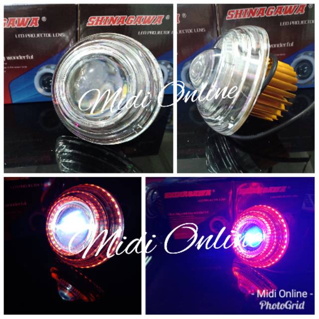 Projie Transparan Kaca Bulat - Lampu Depan Mobil Motor -  Foglamp Mobil 3.5inch - Foglamp Proyektor