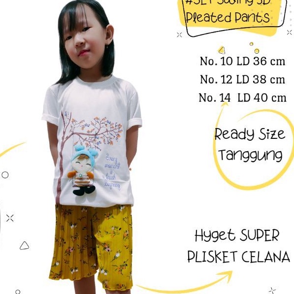 Celana Plisket PENDEK Motif anak 1-12 tahun Pleated Hot Pants