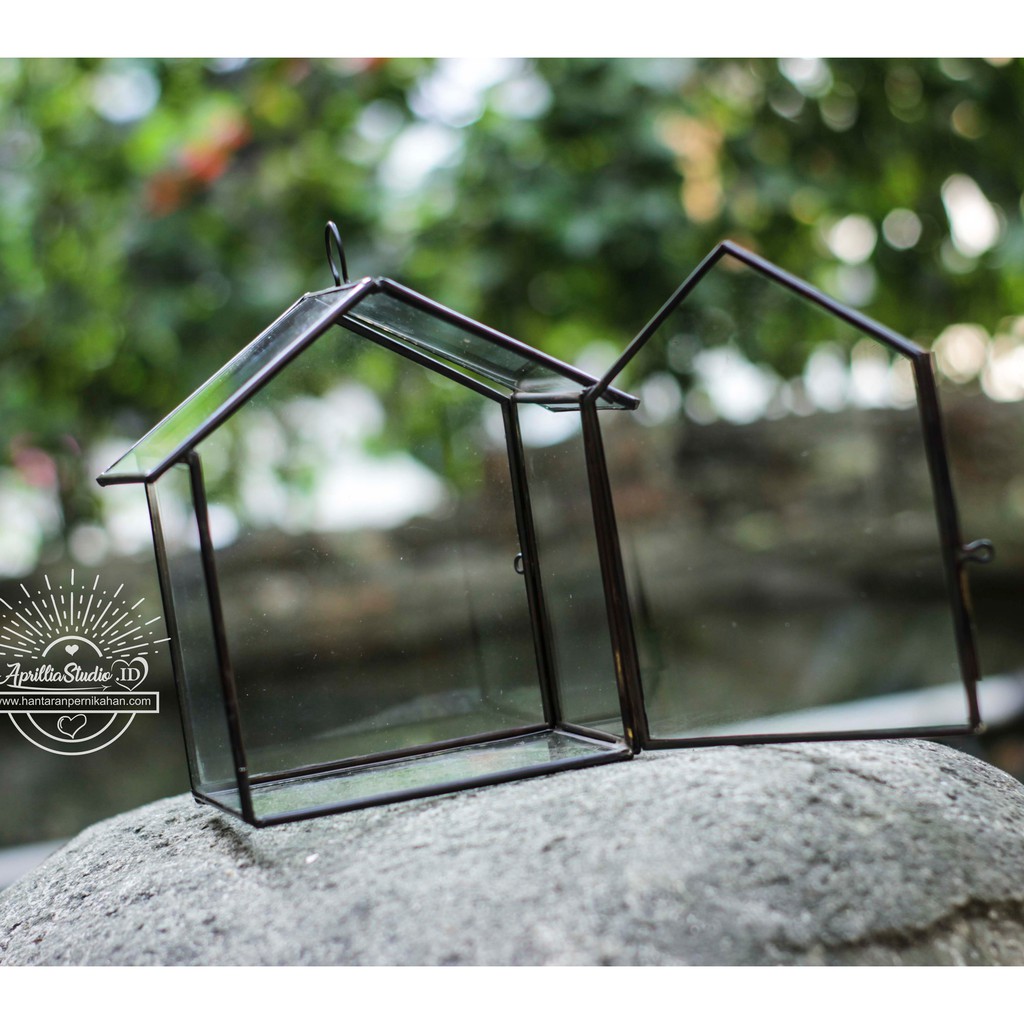 Kotak Perhiasan | Ringbox terarium Home Black Premium