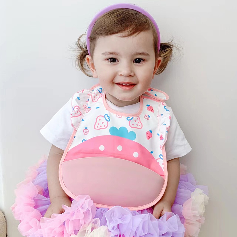 BIANCA - Bibs Anak / Celemek Anak Kecil Kantong Silikon YUMMY SERIES