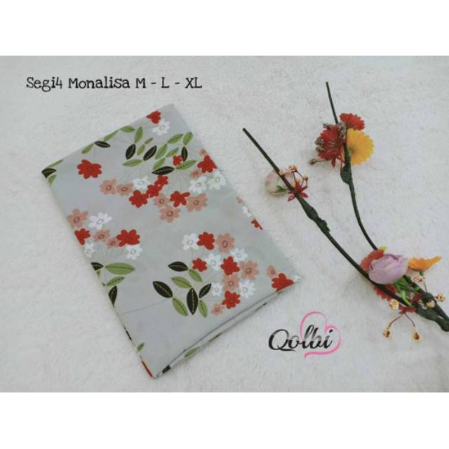 Monalisa Hijab Abu" Motif Segiempat