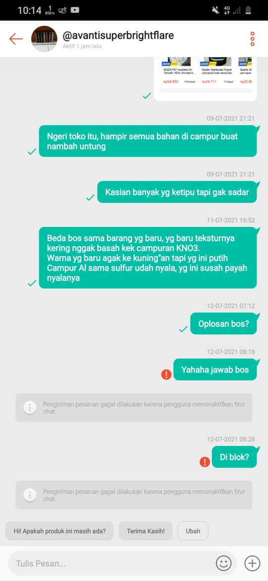 Sumbu Kembang Api Diameter 1.4 Mm 20meter
