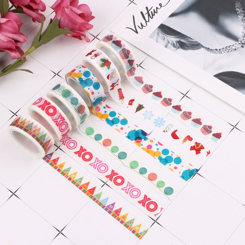 Zzz Stiker Washi Tape Motif Natal Untuk Dekorasi Scrapbook / Jurnal DIY