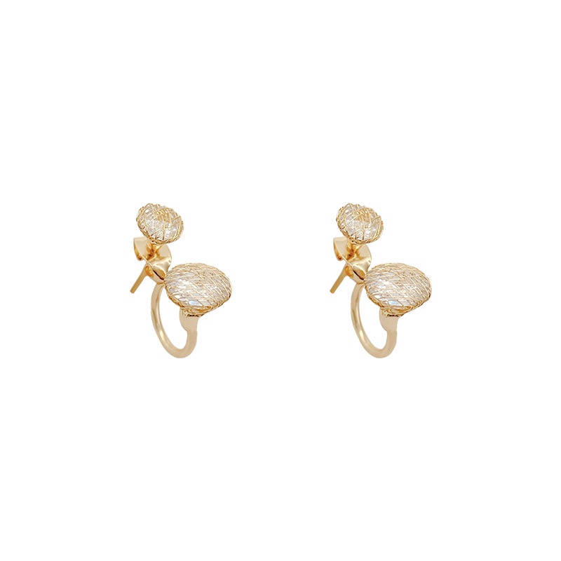 Anting Stud Bahan S925 silver needle Aksen Berlian Imitasi Untuk Wanita