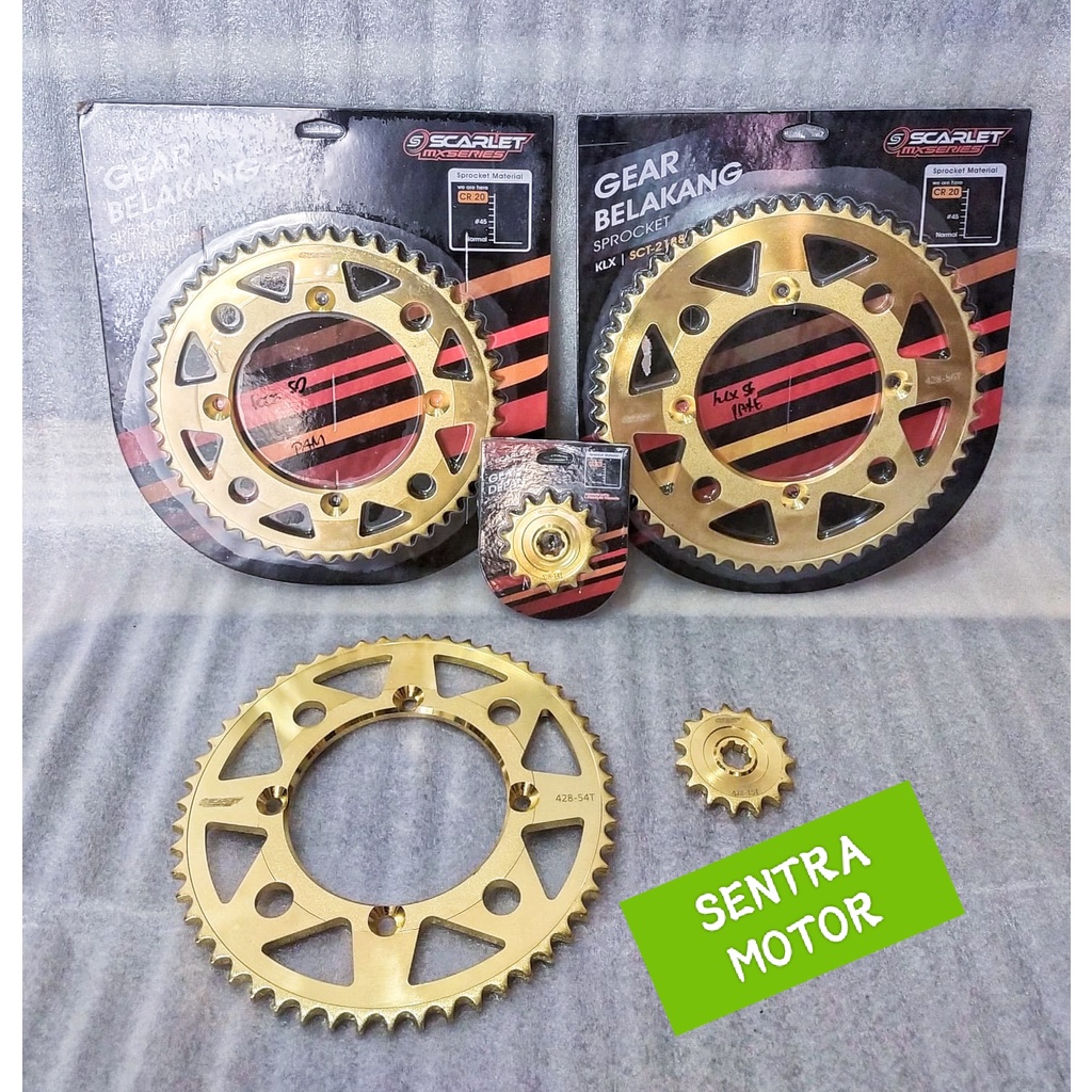 Gear KLX 150 Gold Depan & Belakang 428 - Gear Depan Belakang Khusus KLX 150 Scarlet Gold 428