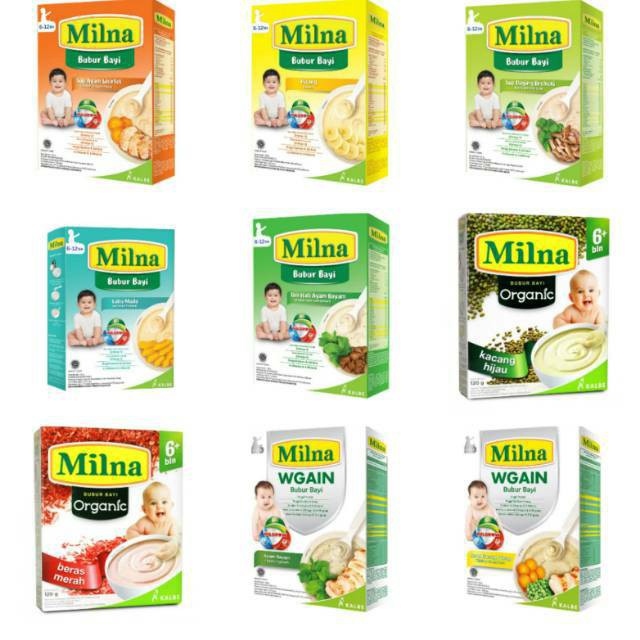 Milna Bubur Bayi untuk Bayi 6m+ 120g (Tersedia varian rasa)