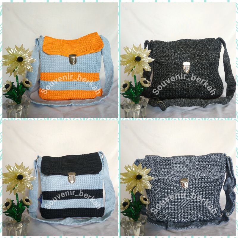 Tas Rajut Selempang Gesper Besar