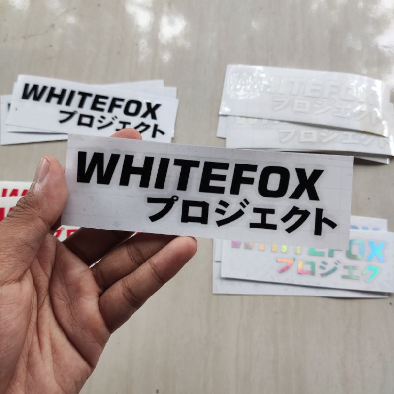 STICKER WHITEFOXPROJECT WHITEFOX TEXT JEPANG TRANSPARENT 2021