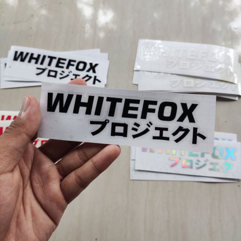 STICKER WHITEFOXPROJECT WHITEFOX TEXT JEPANG TRANSPARENT 2021