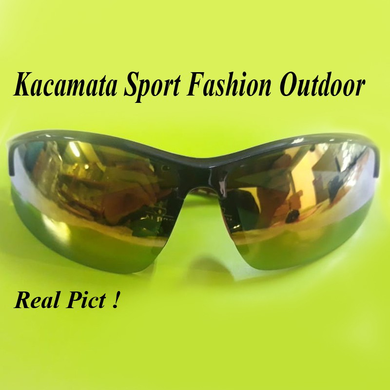 Kacamata Olahraga Gaya Lensa Hitam Tebal Pria dan Wanita Kacamata Safety Sunglasse Sport