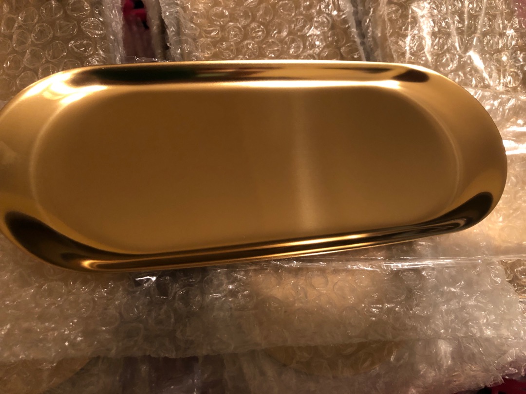 Oval Gold Plate Multi Functional Jewelry Desert Show Tray