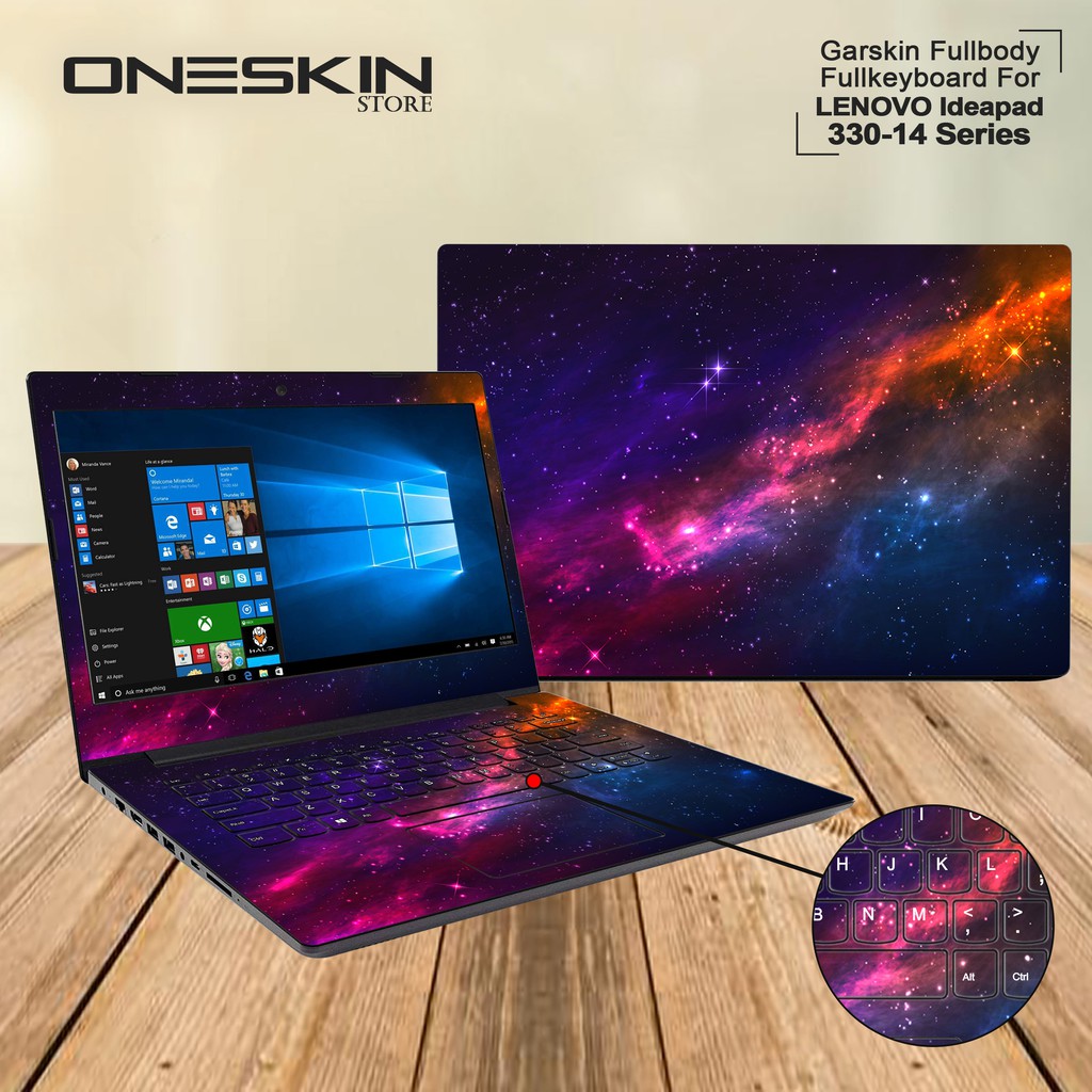 Garskin Laptop Cover Lenovo Ideapad 330-14ISK-81G200-8LID 8MID 9EID Fullbody Fullkeyboard