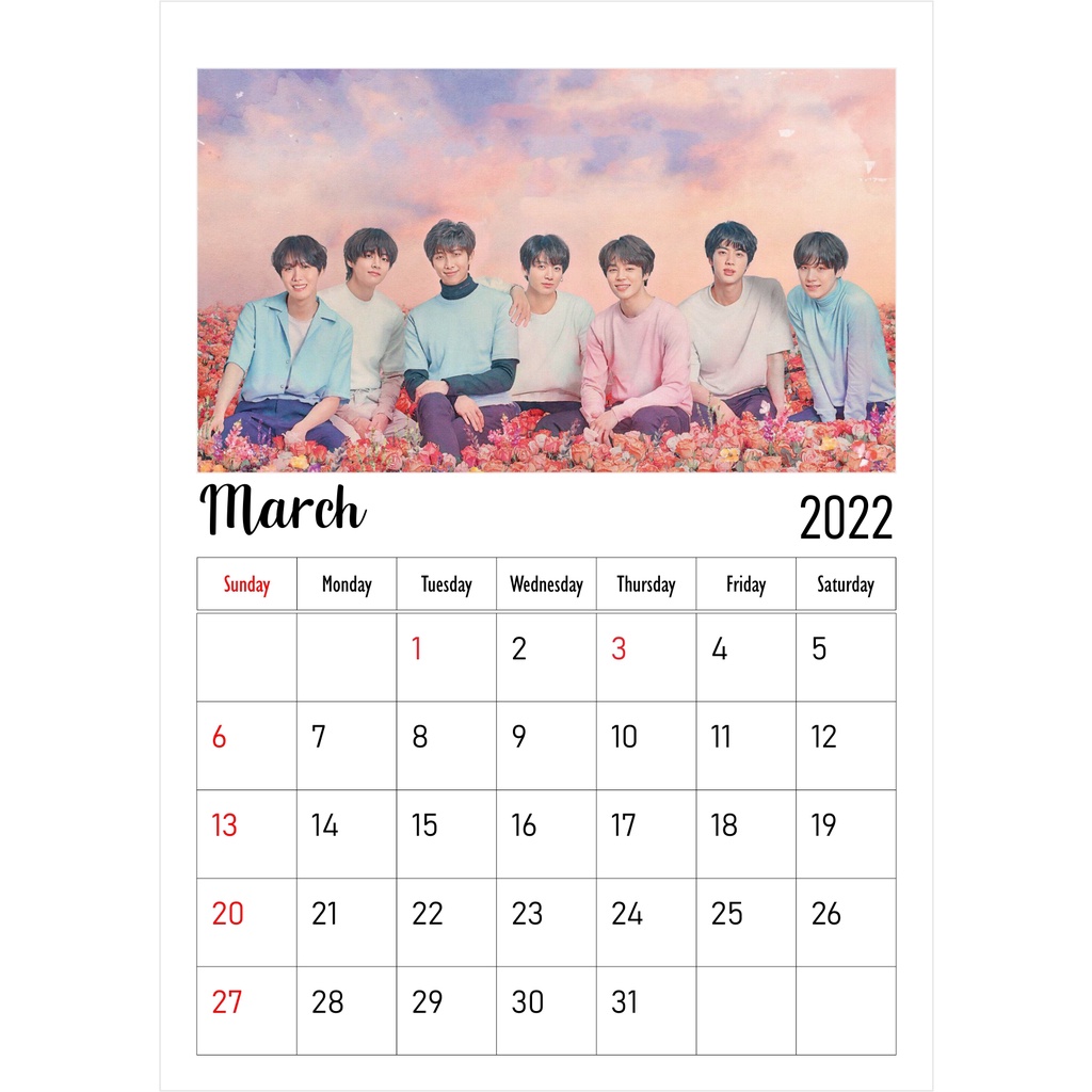 Kalender Meja 2024 A6 Custom KPOP BTS/ NCT / Blackpink/ Seventeen dll