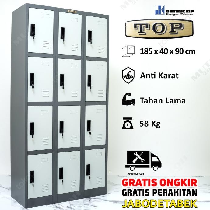 

DISKON LOKER BESI LOCKER BESI DATASCRIP TOP LCTN3-B4- 12 PINTU SALE