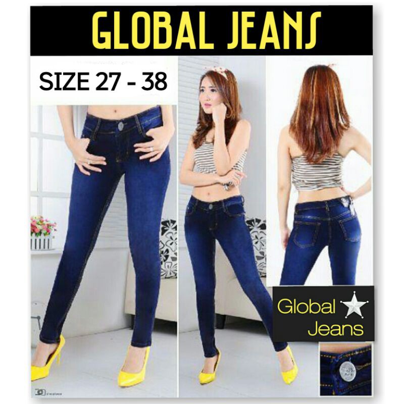 Celana Jeans Wanita Biru Navy / Jeans Skinny Navy Blue / Jeans Wanita Polos Biru Dongker