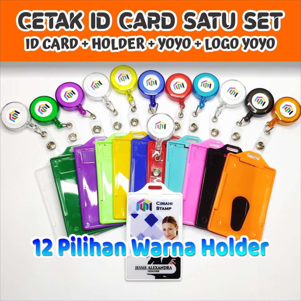 

CETAK ID CARD SATU SET ( ID CARD, HOLDER, YOYO, LOGO YOYO)