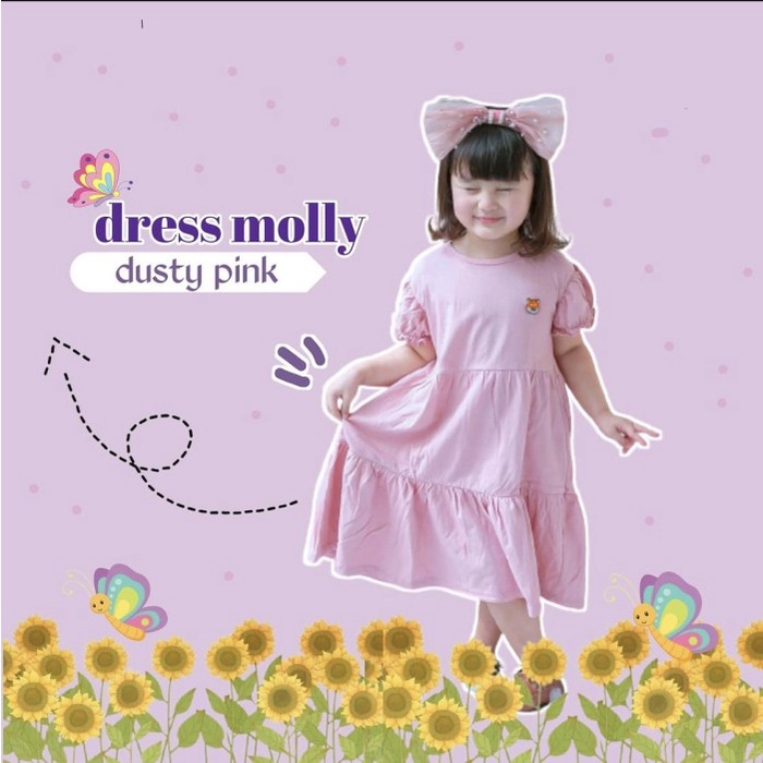 BAJU DRES DRESS  ANAK PEREMPUAN KAOS UMUR 1-5 TAHUN KATUN COMBED