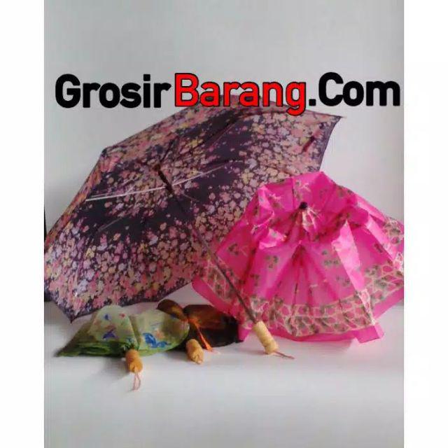 Grosir Payung Lipat 2 Motif Bunga Umbrella Murah Grosir