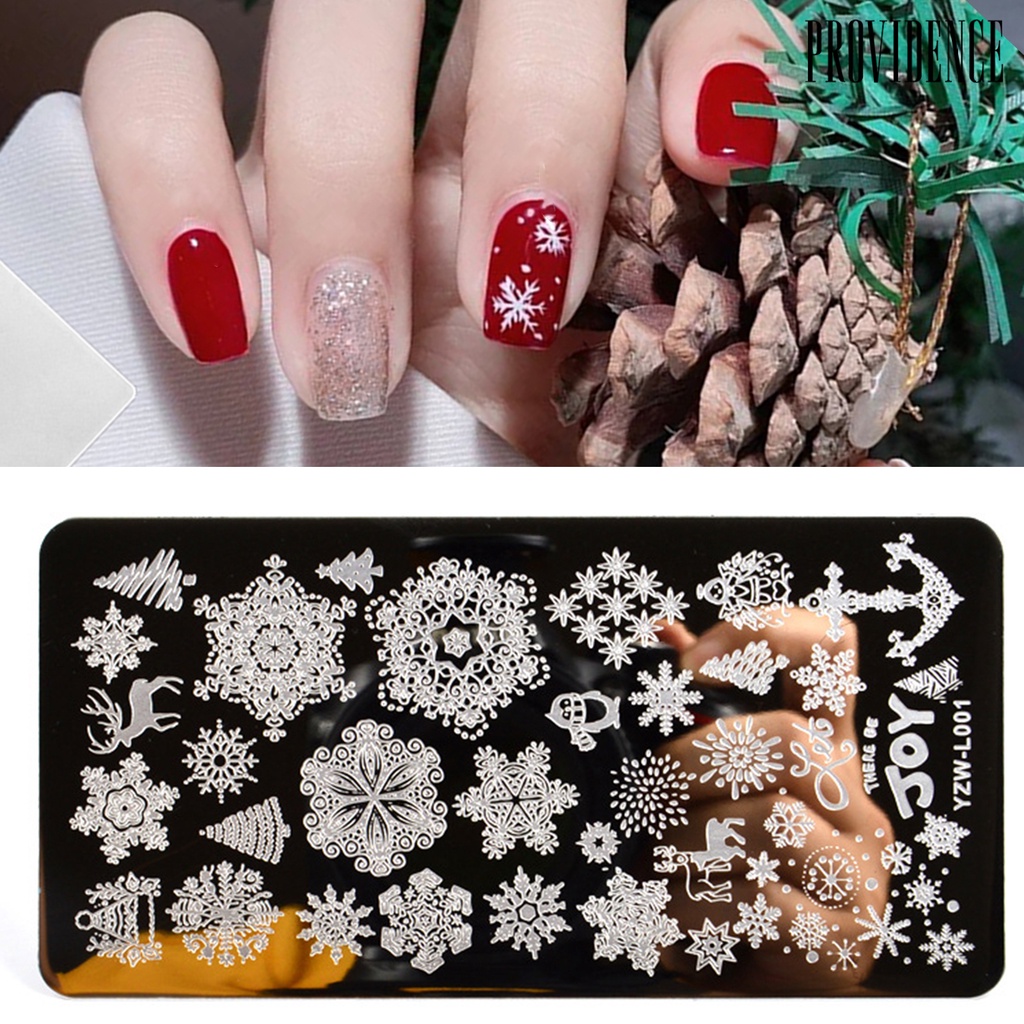 Providence Nail Stamping Plate Clear Engraved Christmas Pattern Stainless Steel Nail Decoration Image Templates for Salon