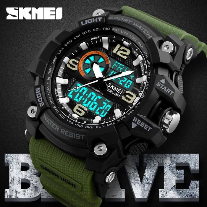 jam tangan / jam tangan pria / skmei /Jam Tangan Pria Sport Dual Time SKMEI 1283