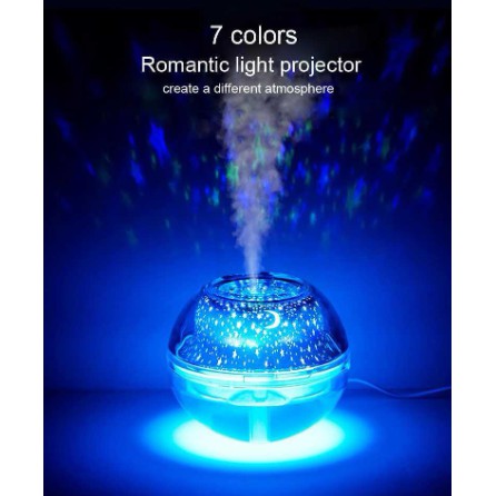 Taffware Air Humidifier Aromatherapy LED Night Projection Lamp 500ml - HUMI H99 - White