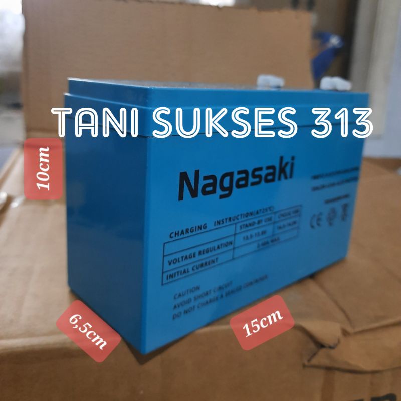 ASLI AKI NAGASAKI 12V 9AH 100% ORIGINAL Baterai aki nagasaki 9amper accu kering nagasaki BIRU
