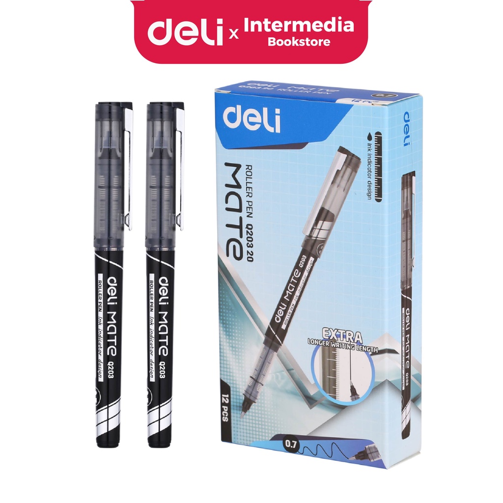 

Deli EQ20320 Bolpen Ballpoint Roller Pen Cepat Kering 0.7mm Hitam
