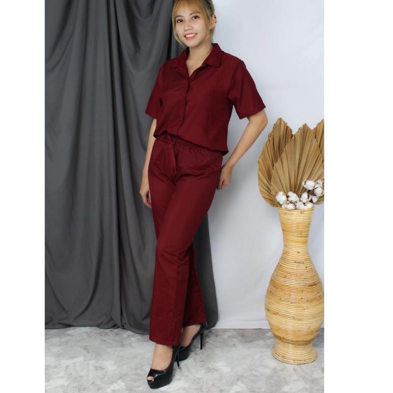 SALEE.. RF FASHION - Set Kemeja Polos // Piyama Baju Tidur Dewasa