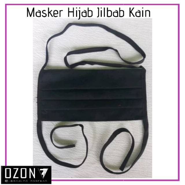 Masker Motor Masker Hijab Jilbab Tali Panjang Masker Mulut Hitam Polos