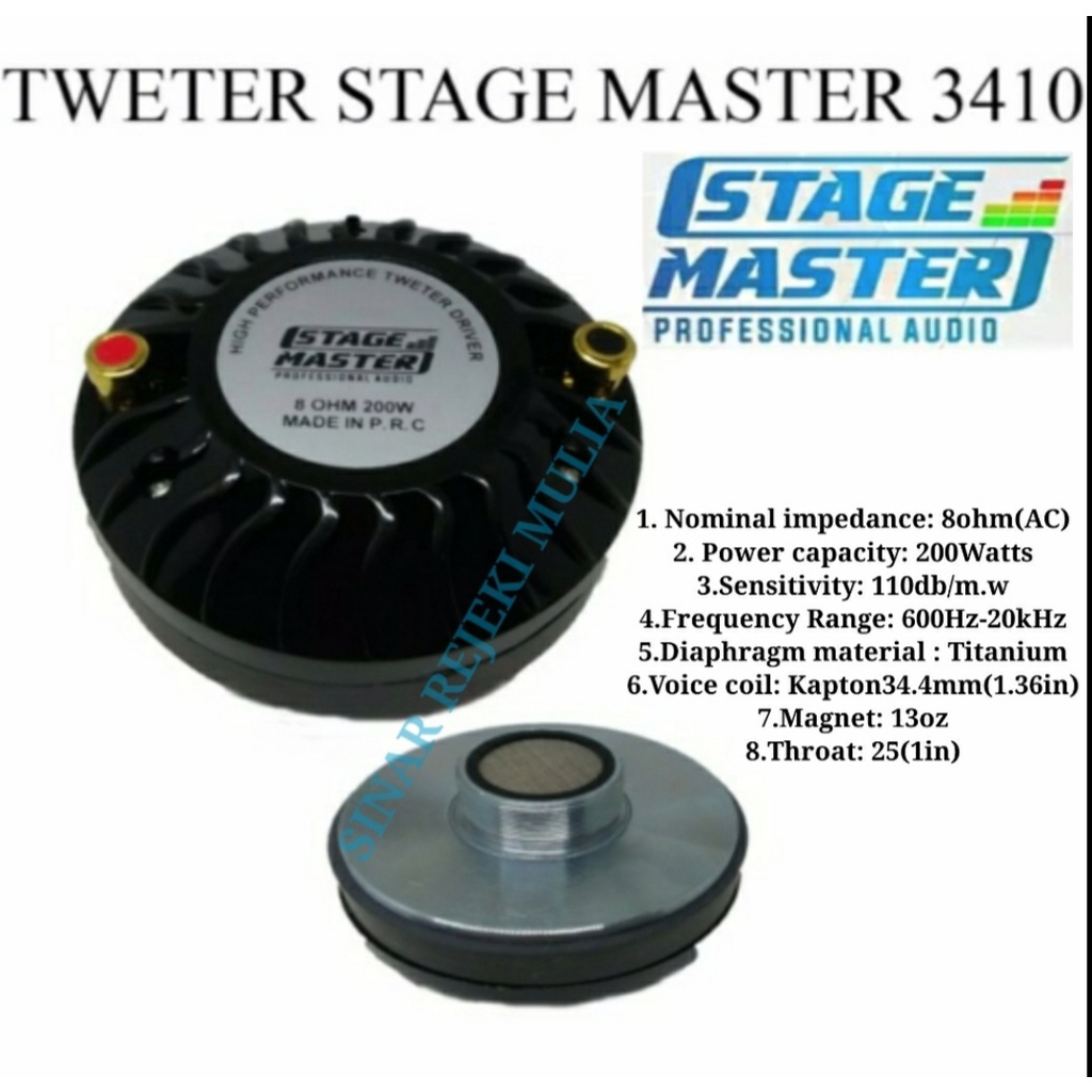 TWEETER DRIVER STAGE MASTER SM D3410