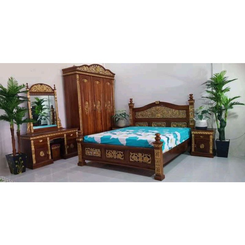 Set kamar Rahwana kayu jati / set kamar ukir Jepara