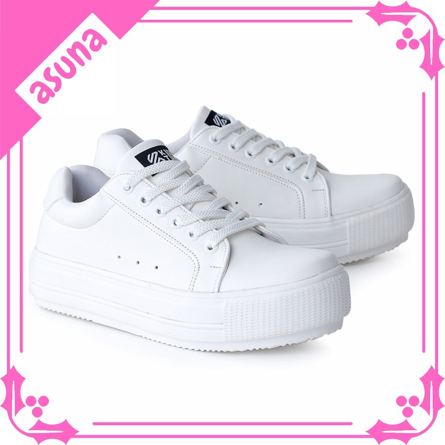 Asuna Sepatu Wanita Sepatu Putih Wanita Sepatu Kets Sneakers Putih Casual Sepatu Kasual Tali Cewek
