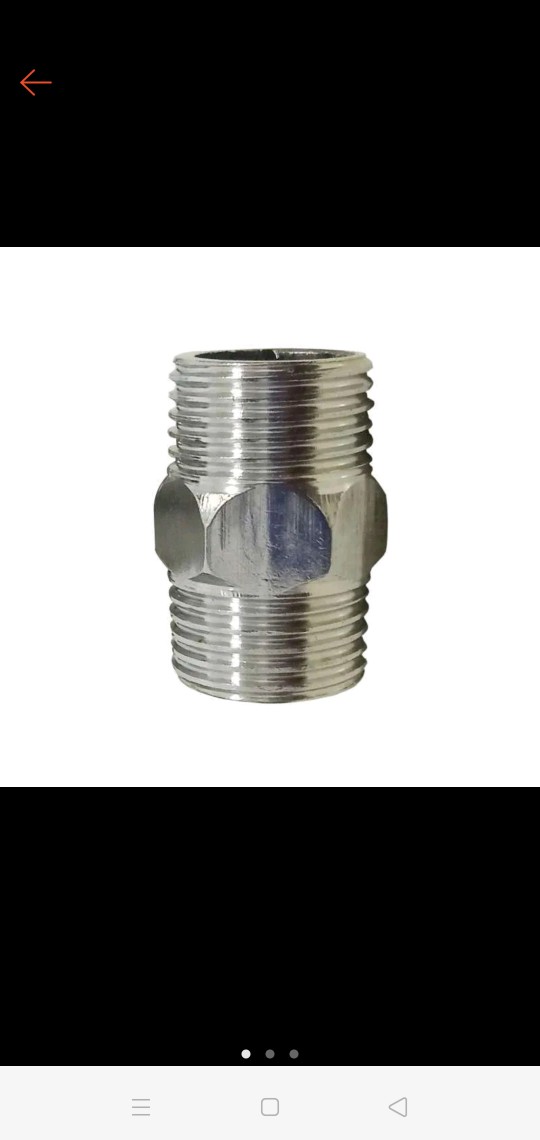 Double Naple Bahan Stainless Drat 1/2 Inc X 1/2 Inc Sambungan Pipa