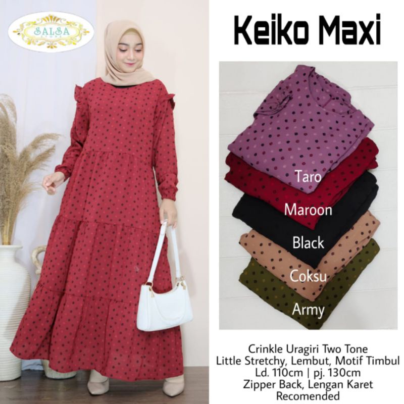 Keiko Maxy Dress/Baju Muslim/Baju Wanita/Gamis/Maxi Dress
