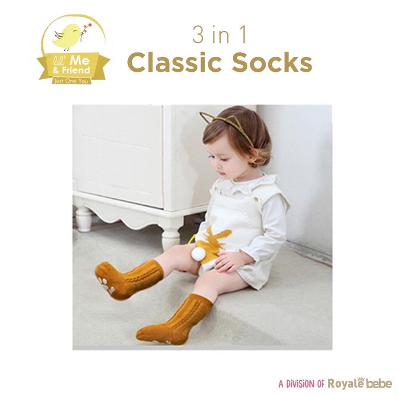 Royale Bebe 3 in 1 Classic Basic Socks/Kaos kaki bayi lucu isi 3